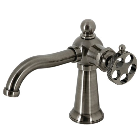 Kingston Brass KS354RKXVN Single-Handle Bathroom Faucet with Push Pop-Up, Black Stainless KS354RKXVN